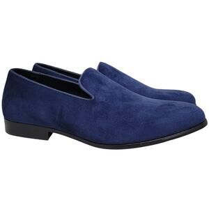Alfani Men Zion Slip On Smoking Loafers Size US 8M Blue Microsuede